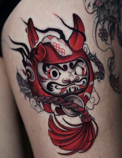 Detalle de tatuaje neojaponés en Black Haru Tattoo Studio Barcelona